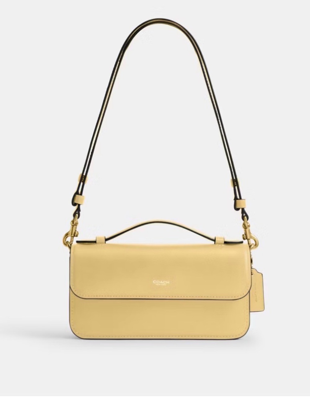 💛Coach NWT Vanilla New York Elora Top Handle Crossbody Bag with Brass Hardware